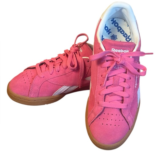 Reebok Club C Grounds UK Pink Suede Barbiecore Gum Sole Court Shoe Sneaker 7.5 - Picture 4 of 12